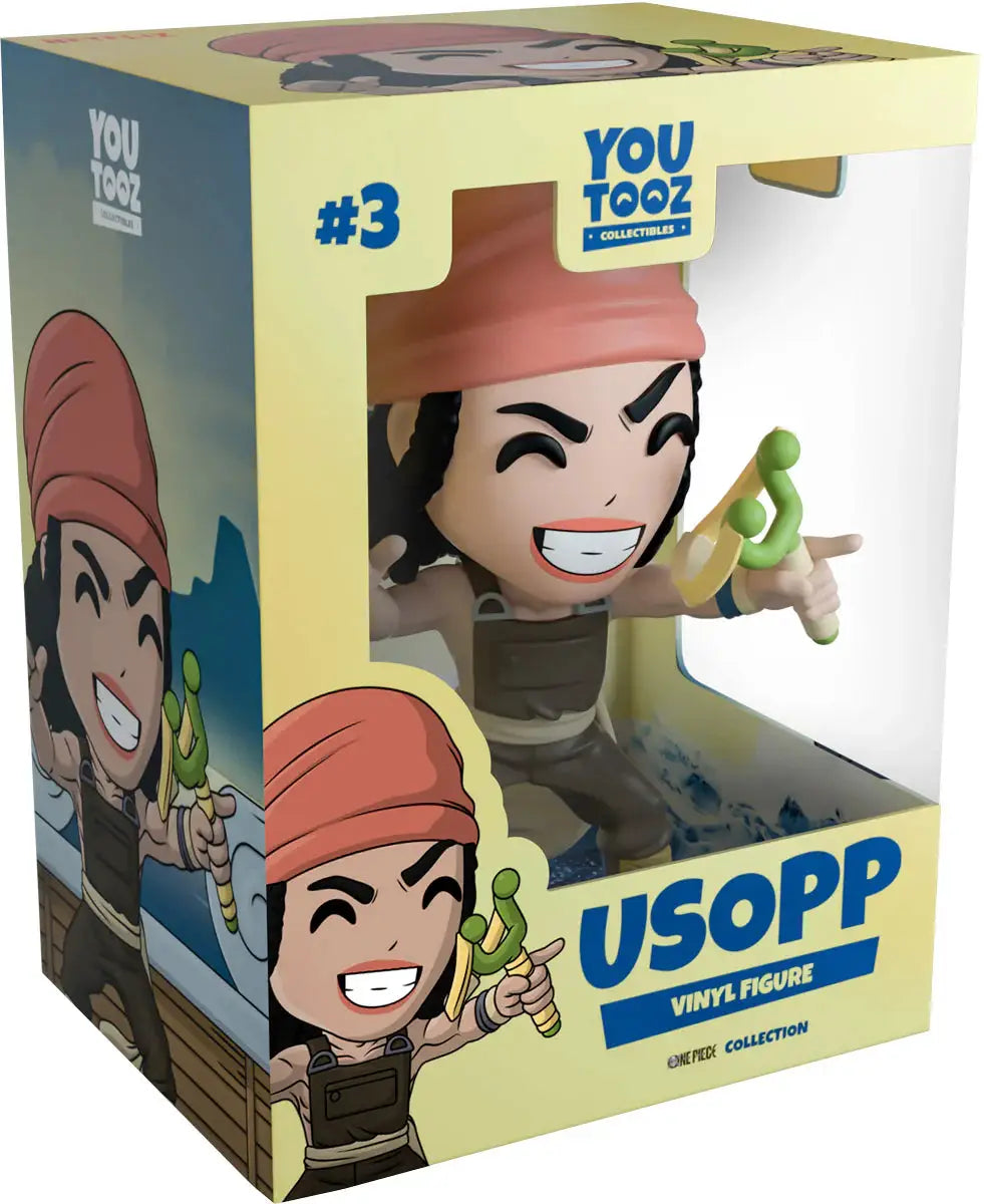 Youtooz One Piece Usopp collectible figure featuring Usopp with his signature long nose and adventurous expression.