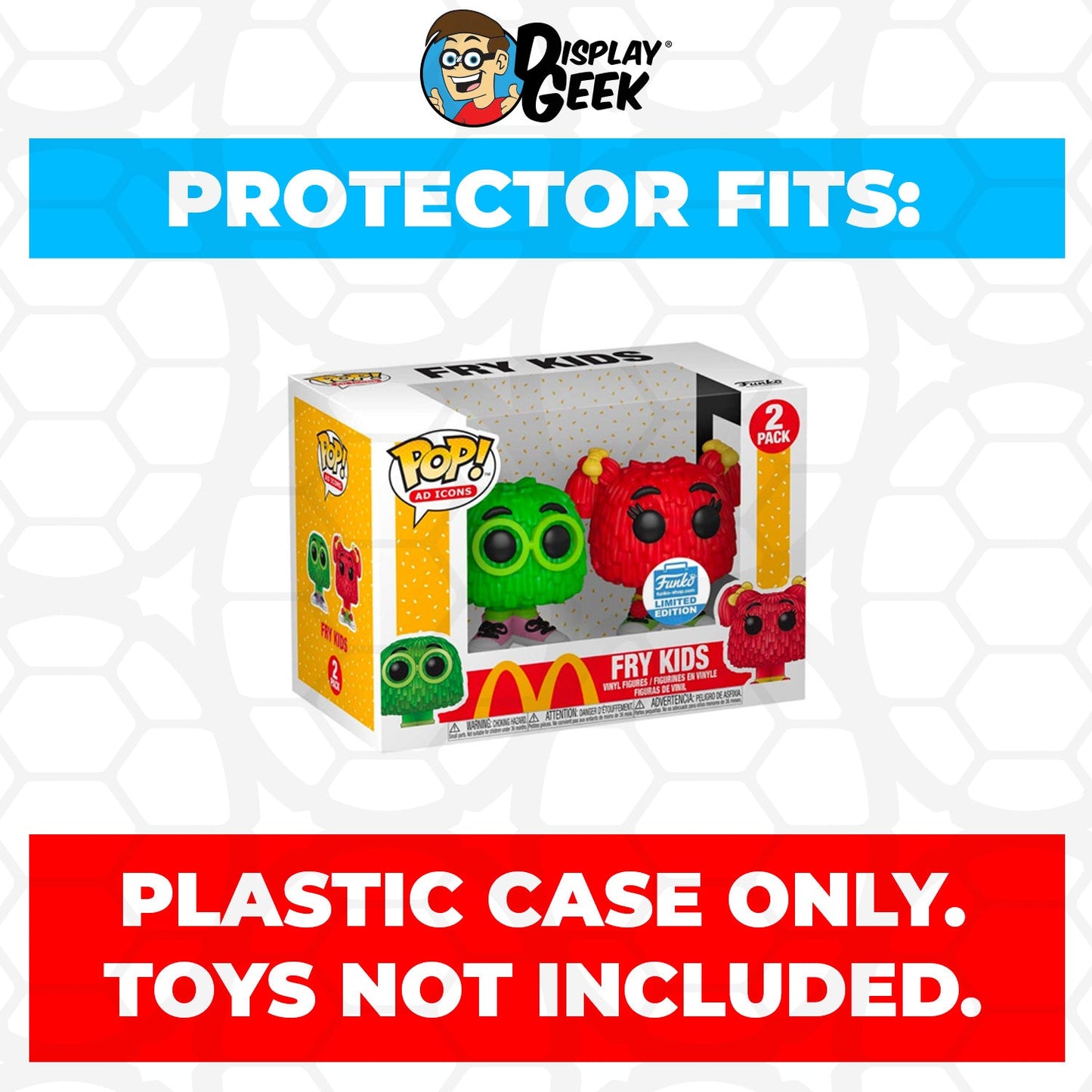 Pop Protector for 2 Pack Funko Pop McDonalds - Fry Kids Green and Red aka Fry Guys