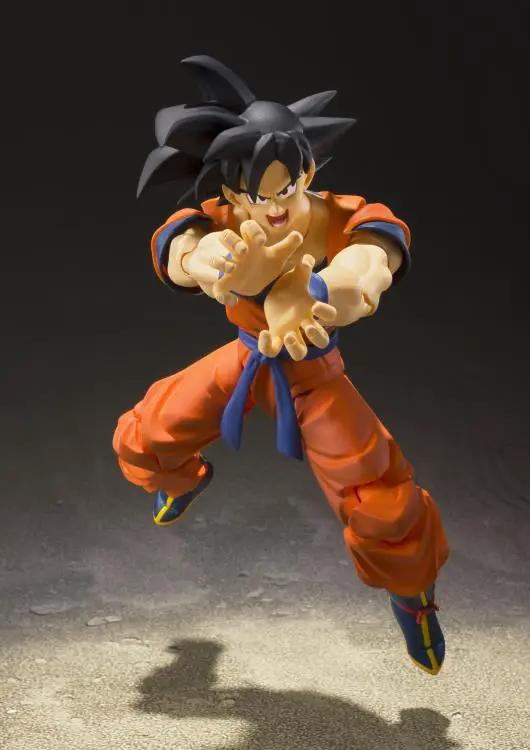 S.H.Figuarts Goku Dragon Ball Z action figure by THE MIGHTY HOBBY SHOP, depicting Saiyan Goku in his Earth-raised form with detailed costume
