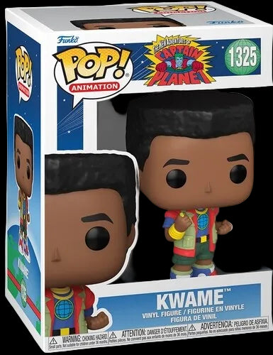 Funko Pop! vinyl figure packaging featuring Kwame from 'The Proud Family' with colorful outfit and Funko logo.