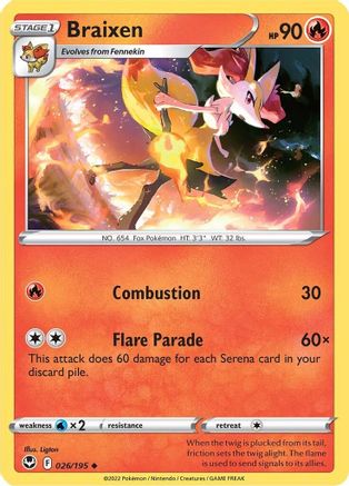 Braixen 026/195 - SWSH12 Silver Tempest