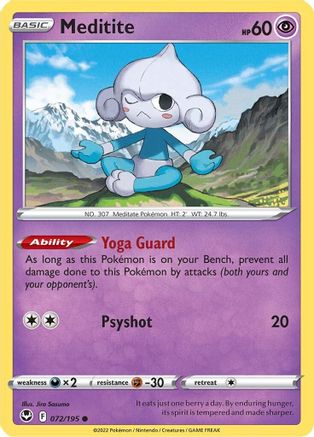 Meditite 072/195 - SWSH12 Silver Tempest