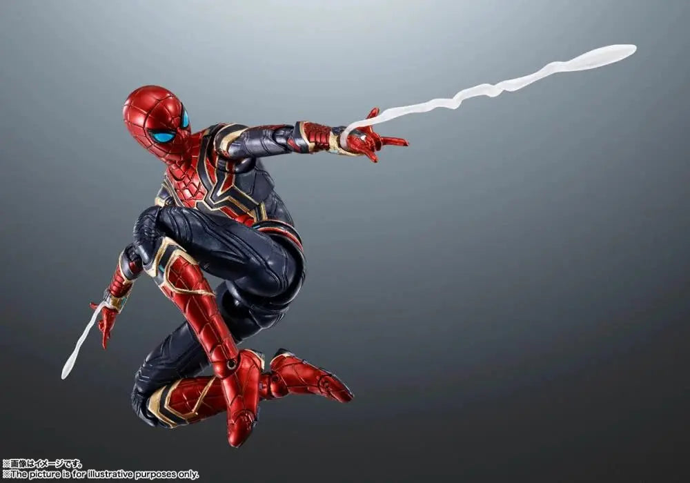 Spider-Man: No Way Home S.H.Figuarts Iron-Spider action figure showcasing detailed costume and dynamic pose.