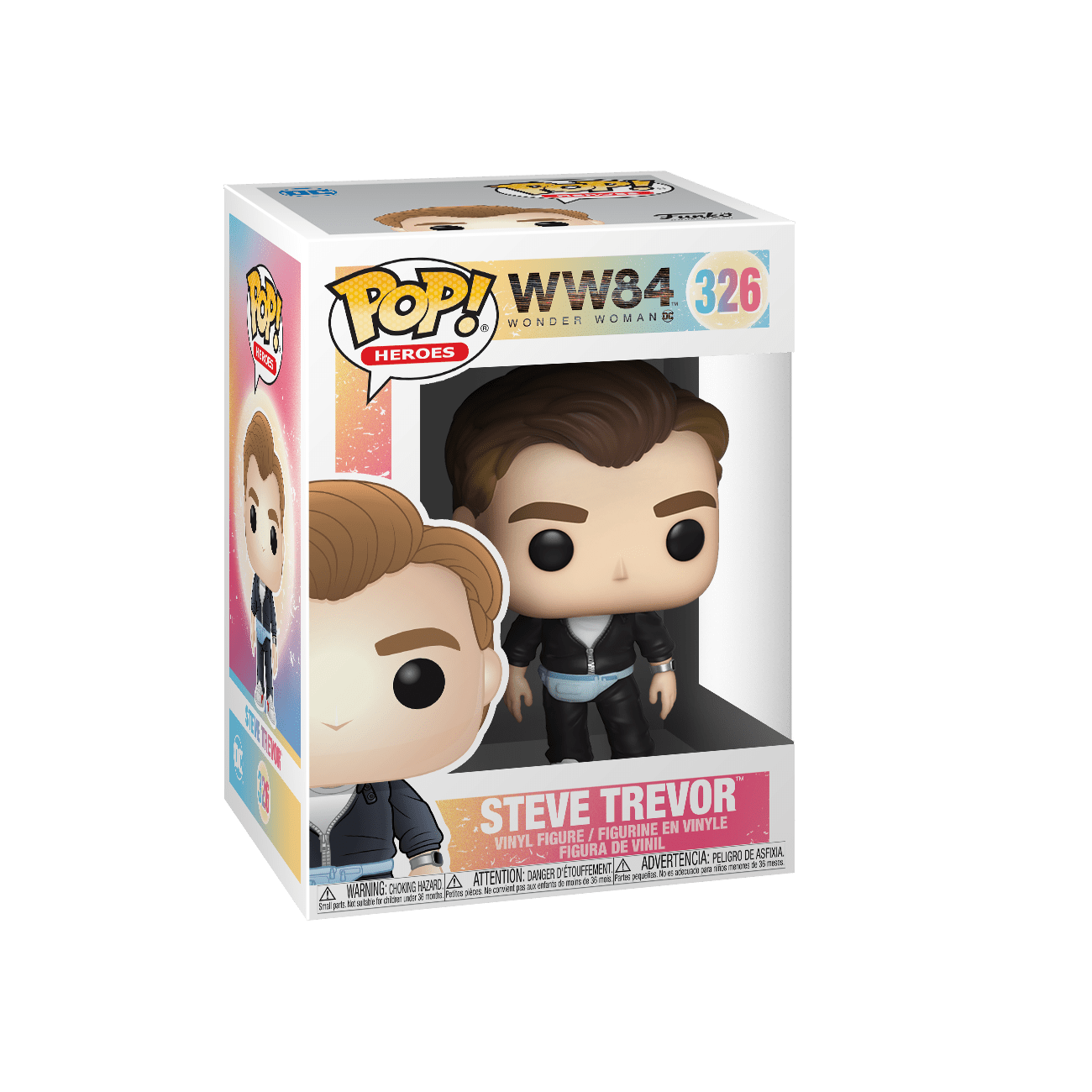 Wonder Woman Pop! Heroes figure of Steve Trevor from DC Comics, featuring detailed design and vibrant colors.