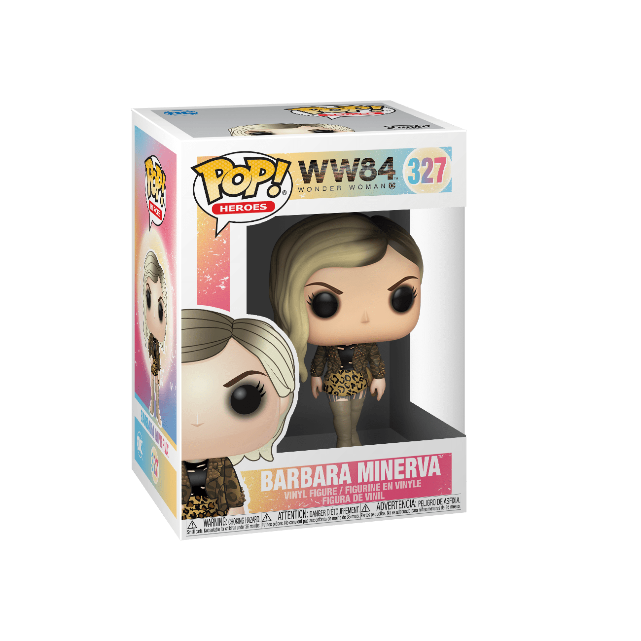 Pop! Heroes figure of Wonder Woman's villain Barbara Minerva from DC Comics, stylized vinyl collectible with detailed costume.