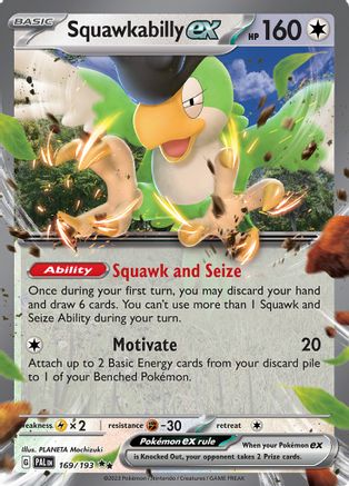 Squawkabilly ex 169/193 - SV02 Paldea Evolved Holofoil