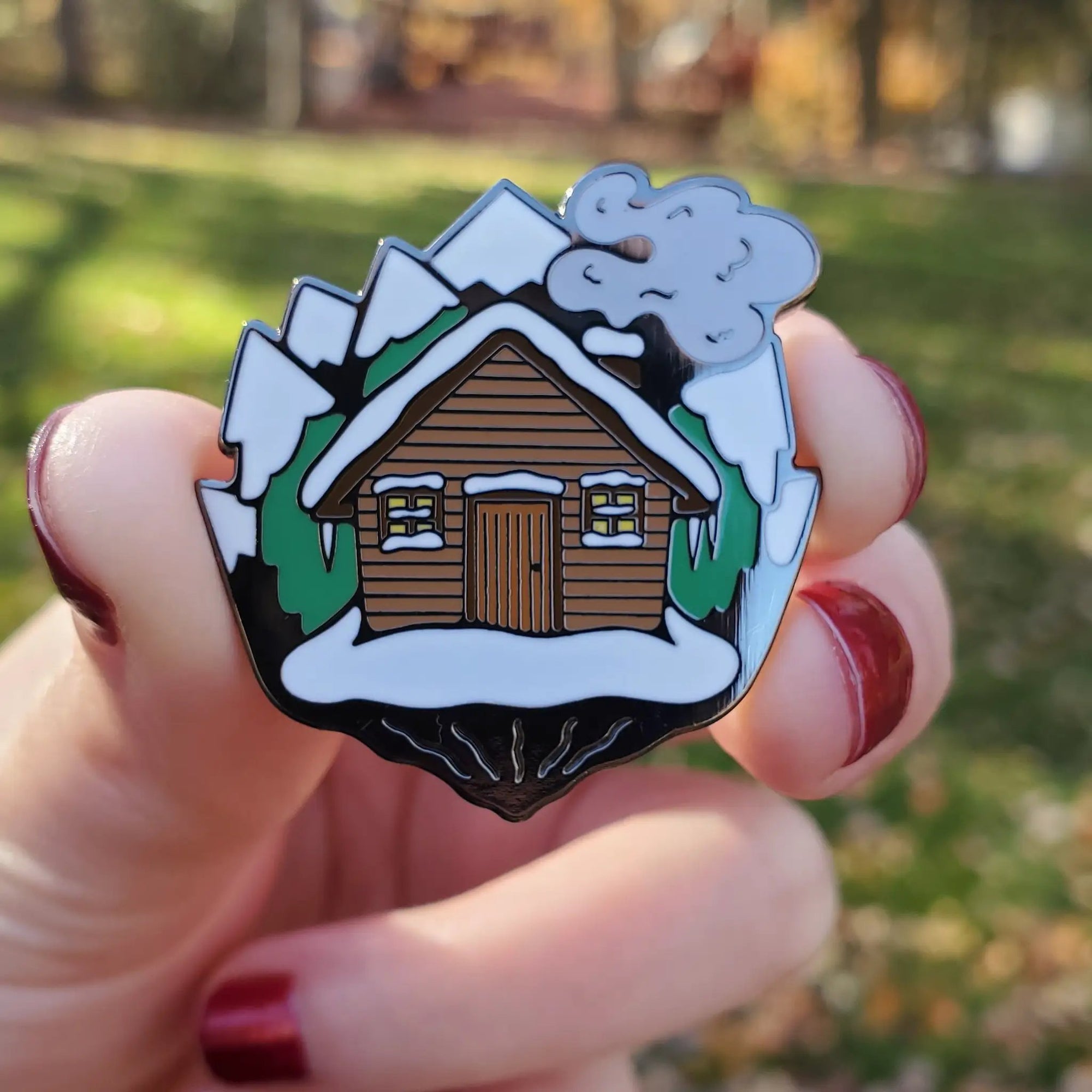 Log Cabin Enamel Pin by Kolorspun