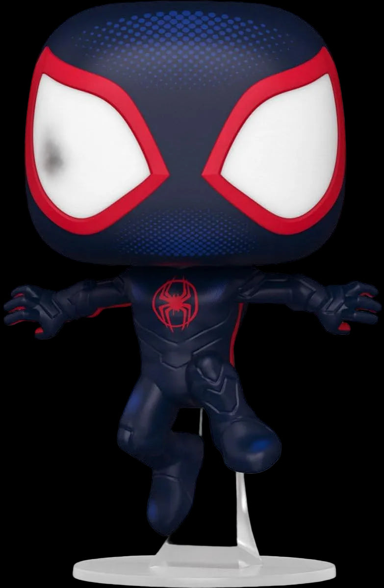 Spider-Man action figure with blue and red costume on a white background