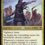 Saskia the Unyielding (OVER-041) - Commander 2016 Oversized Foil