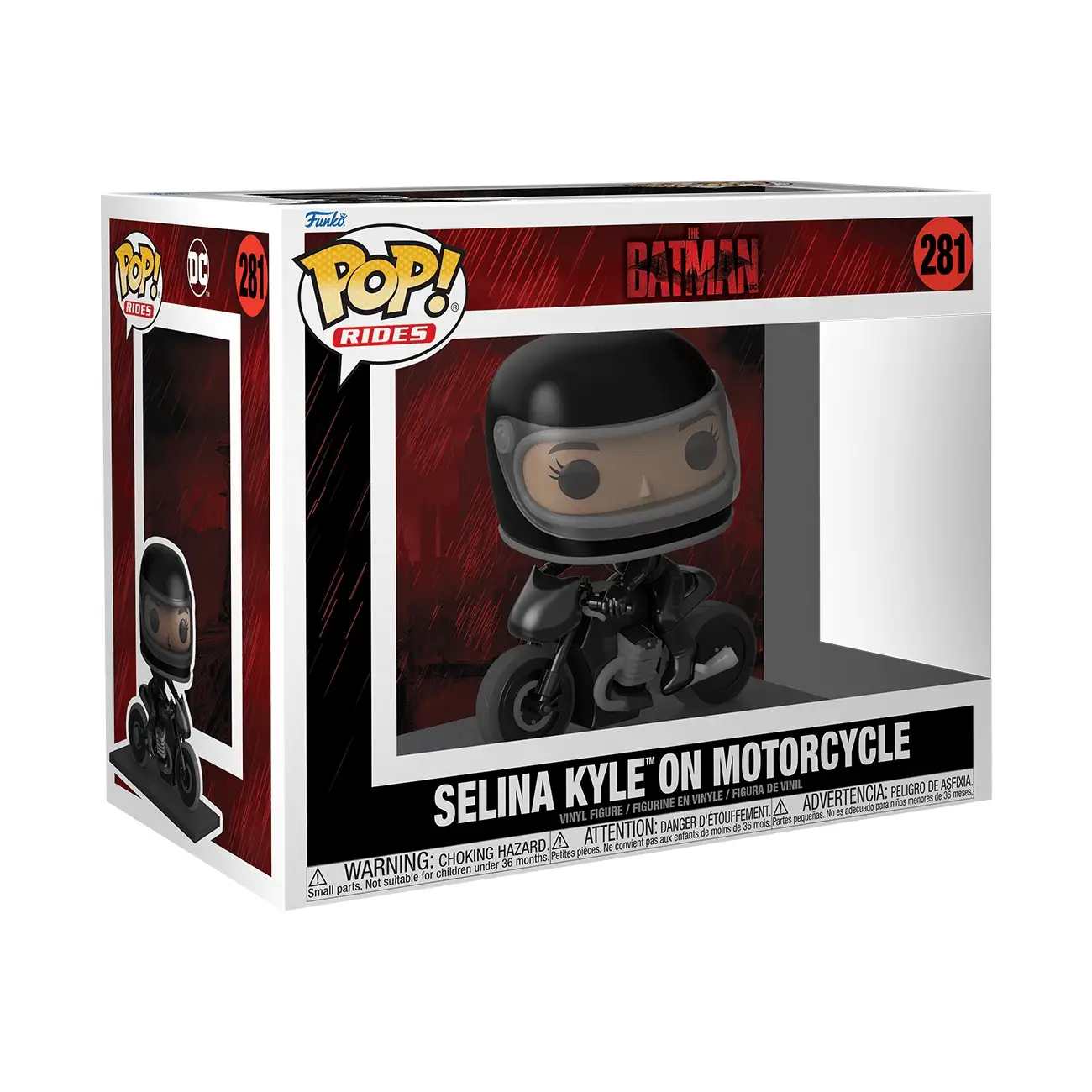 Pop! Ride DLX: The Batman with Selina Kyle and motorcycle figure from THE MIGHTY HOBBY SHOP, detailed collectible toy scene.