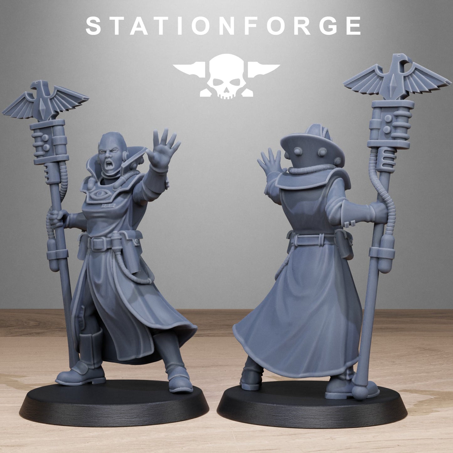 3D Printed GrimCorp Seers by StationForge Miniatures