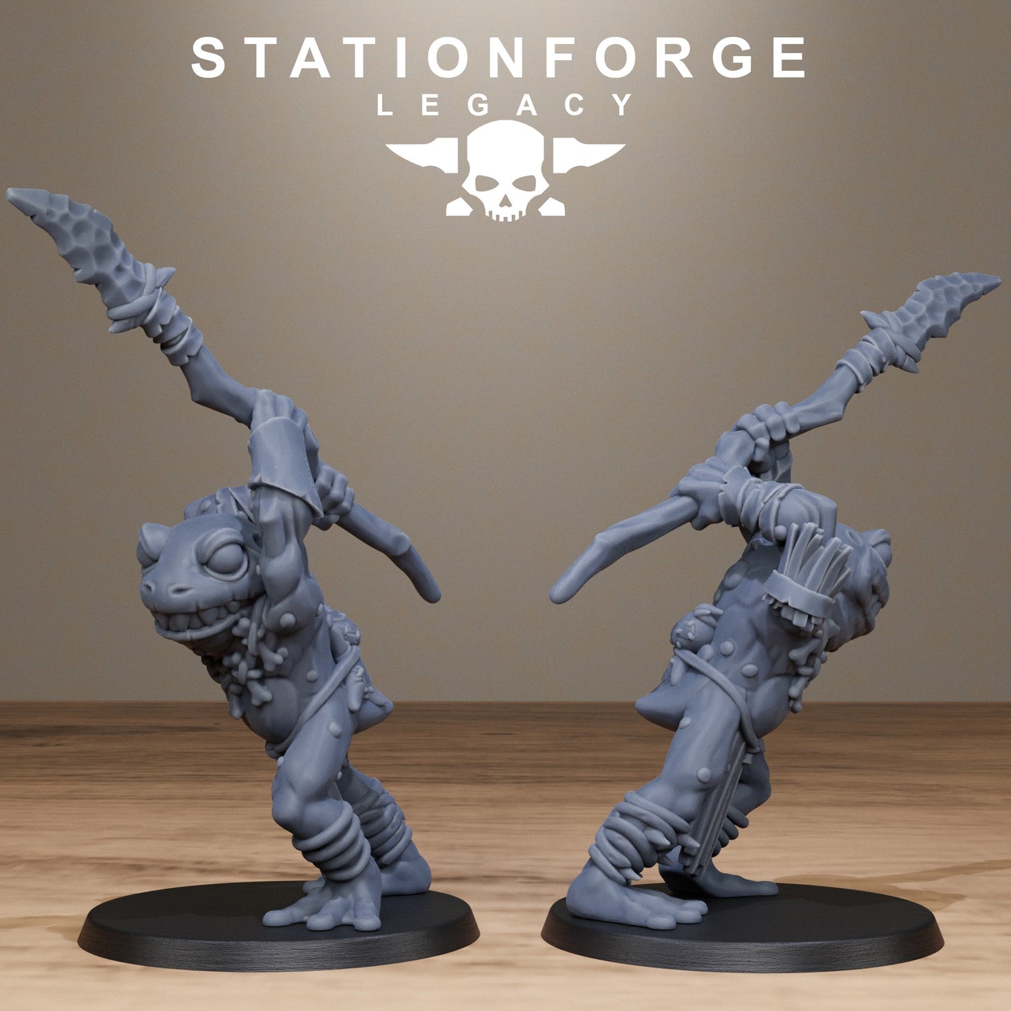 3D Printed Bogkin Spearmen by StationForge Miniatures
