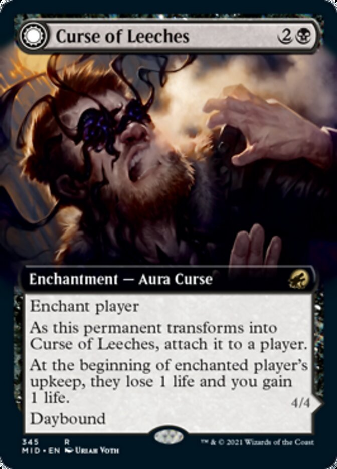Curse of Leeches // Leeching Lurker (MID-345) - Innistrad: Midnight Hunt: (Extended Art, Double Faced Transform)