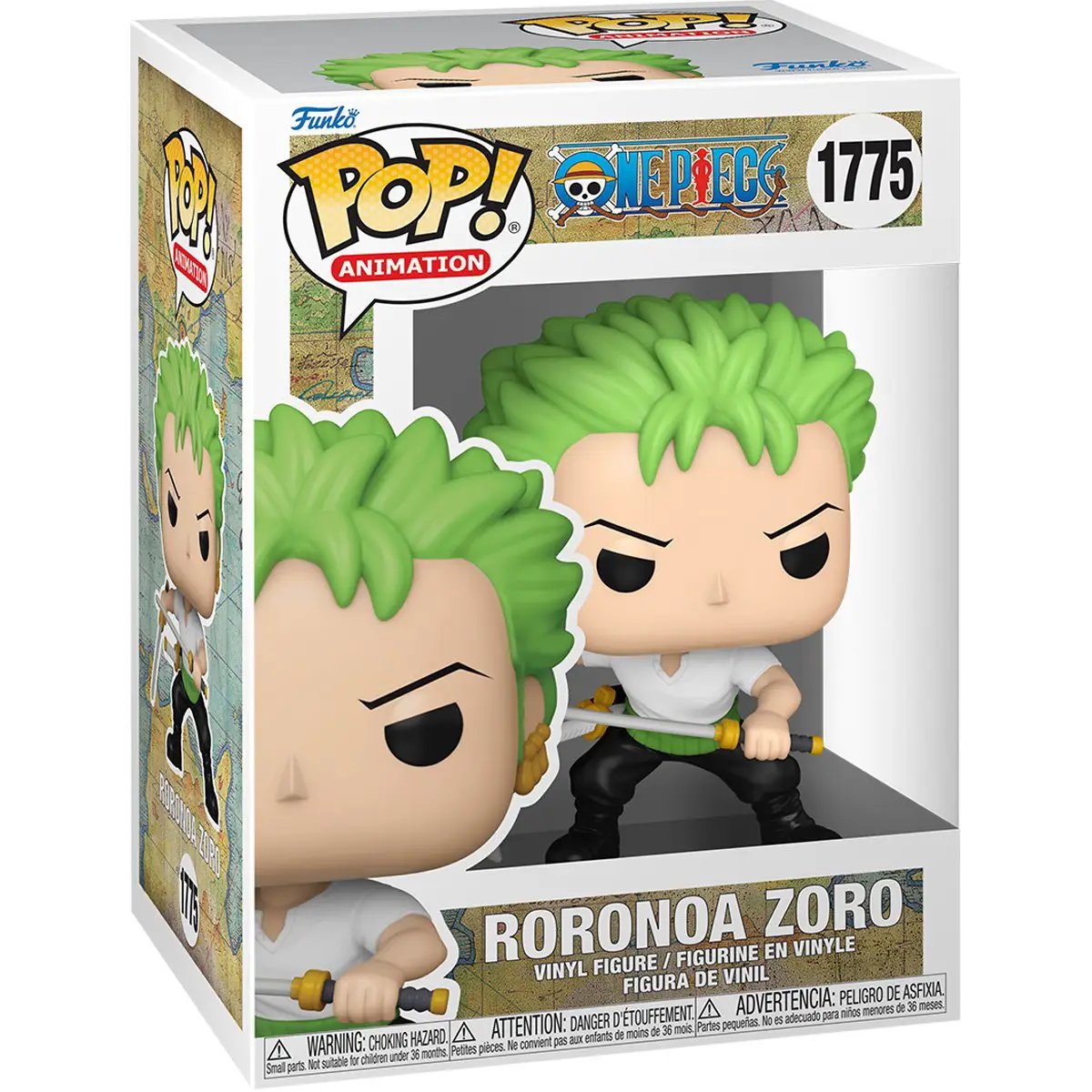 Funko POP! Animation One Piece Zoro figure featuring the character with swords, detailed design, and vibrant colors from THE MIGHTY HOBBY SHOP