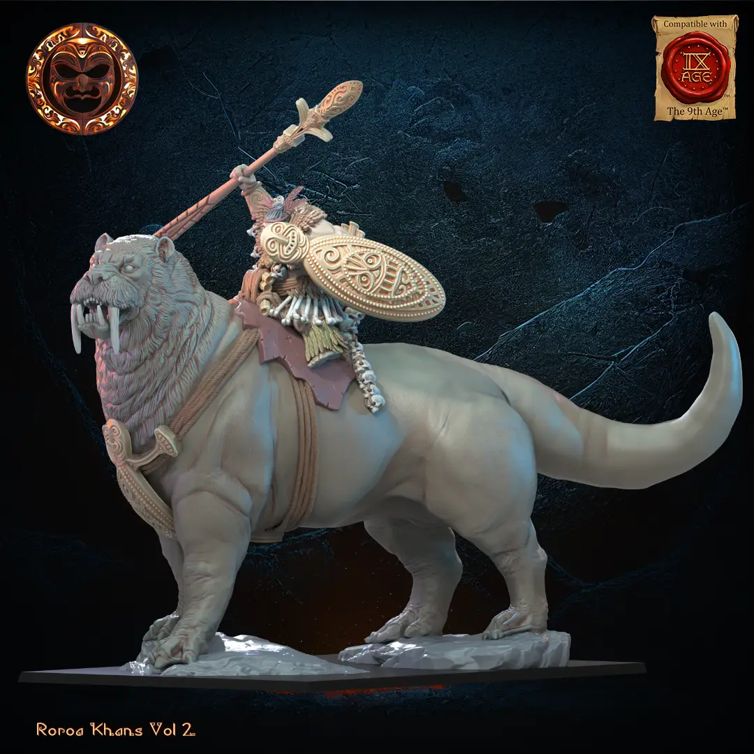 3D Printed Tusker Ariki on Bunyip by Lost Kingdom Miniatures by Last Hope Miniatures