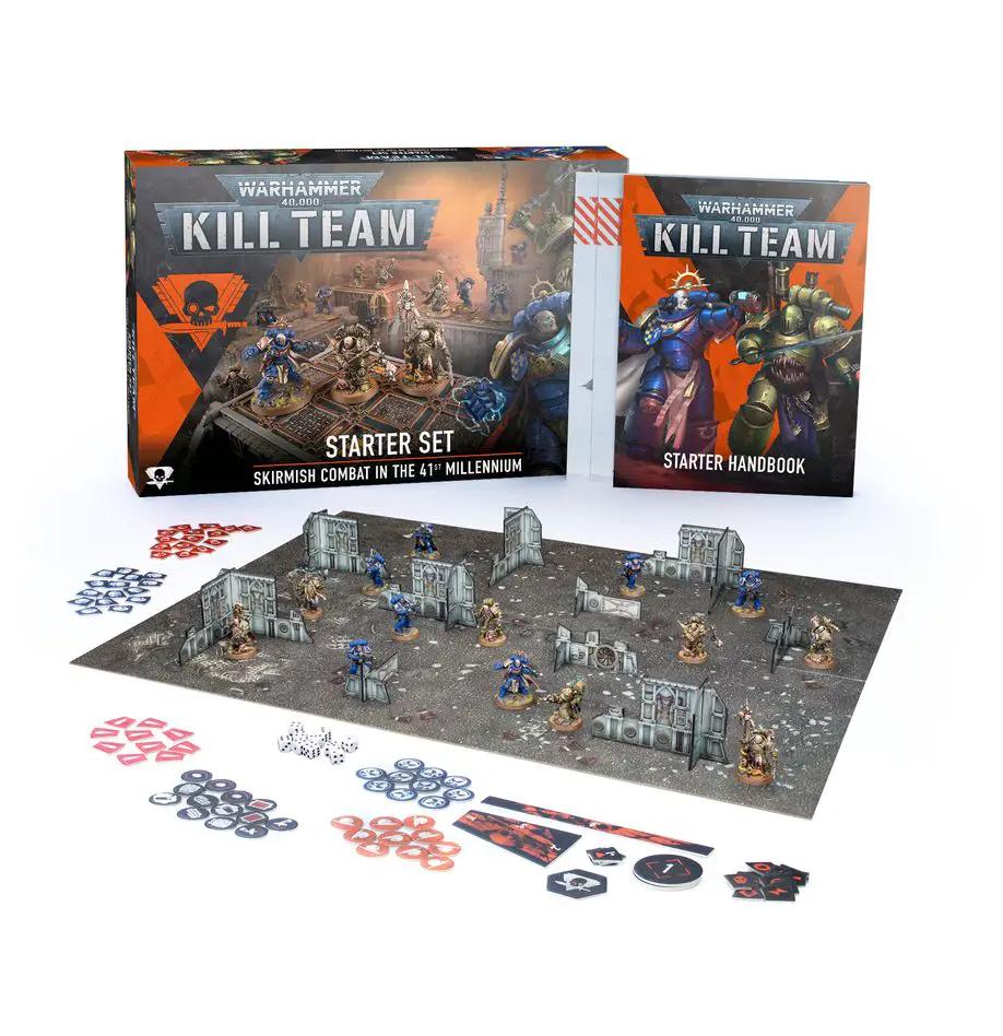 Warhammer 40,000 Kill Team starter set with miniatures, rulebook, and accessories for tabletop gaming, by THE MIGHTY HOBBY SHOP