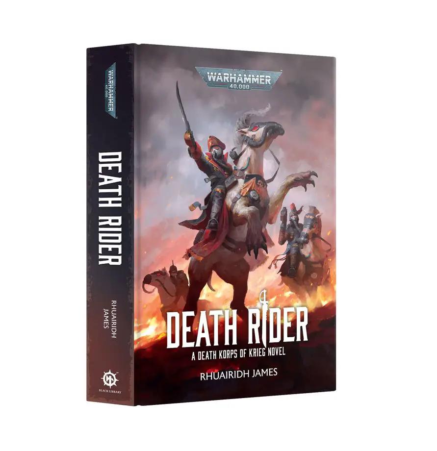 Hardcover of Death Rider book by THE MIGHTY HOBBY SHOP, featuring dark fantasy artwork on the cover.
