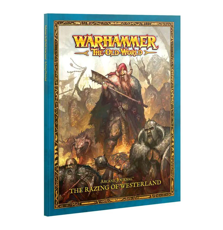 Open Arcane Journal: The Razing of Westerland by THE MIGHTY HOBBY SHOP, featuring intricate fantasy-themed cover art.