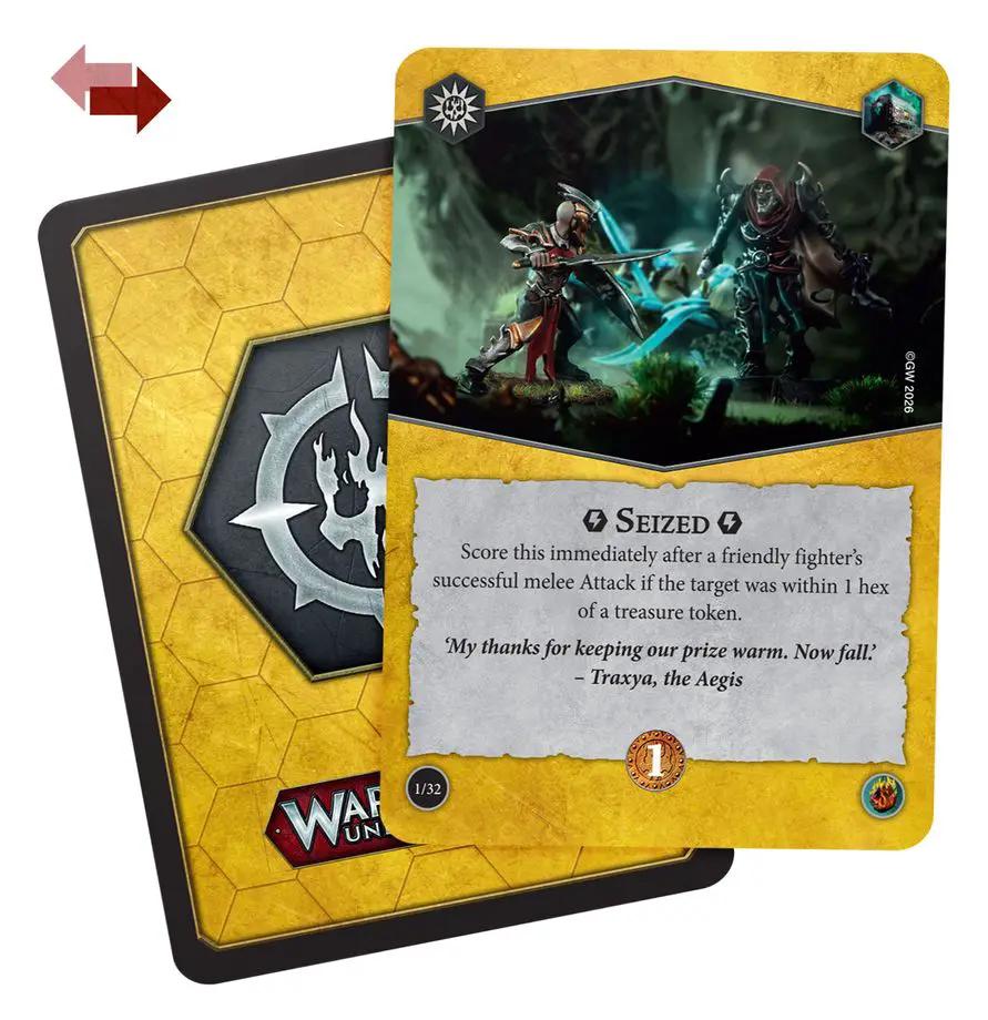 Nexus of Power Rivals Deck for Warhammer Underworlds, designed by THE MIGHTY HOBBY SHOP, with cards spread out on a gaming table.