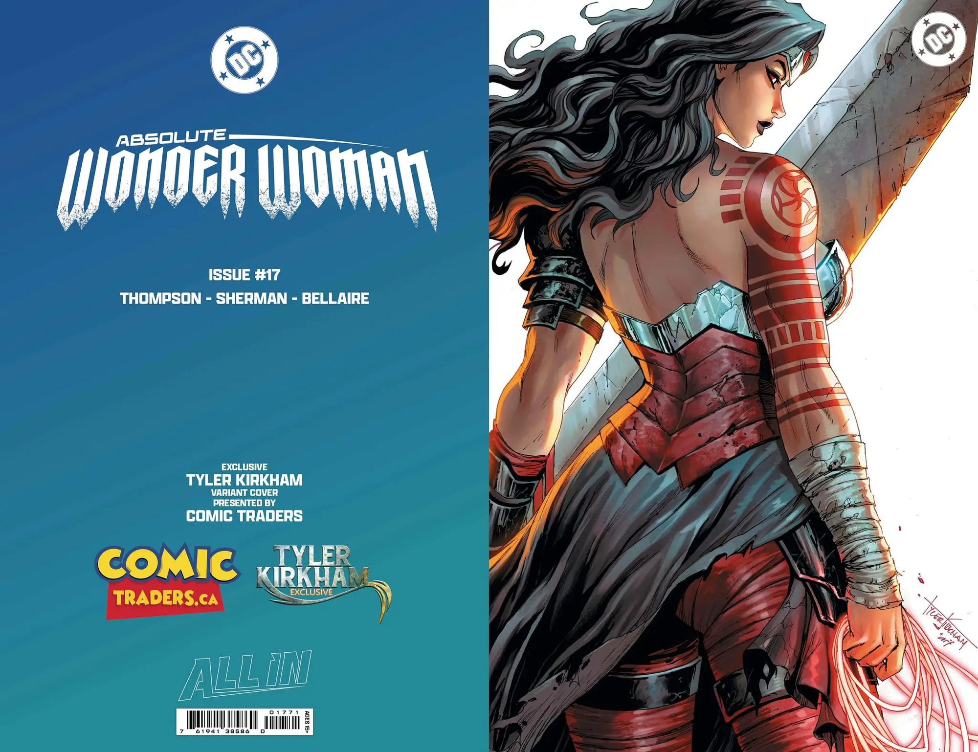 Comic book featuring Wonder Woman #17 by Tyler Kirkham, exclusive Virgin Variant for Megacon 2026, published by Unknown Comic Books.