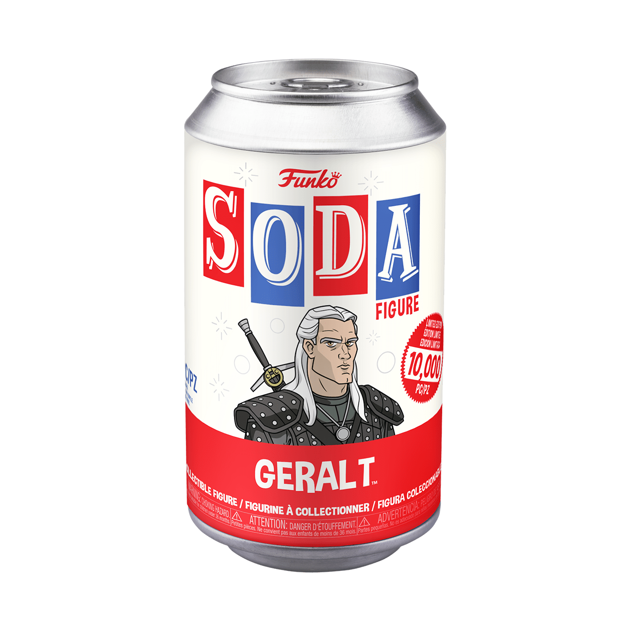 Vinyl SODA figure of Geralt from The Witcher by THE MIGHTY HOBBY SHOP, showcasing detailed design and collectible style.