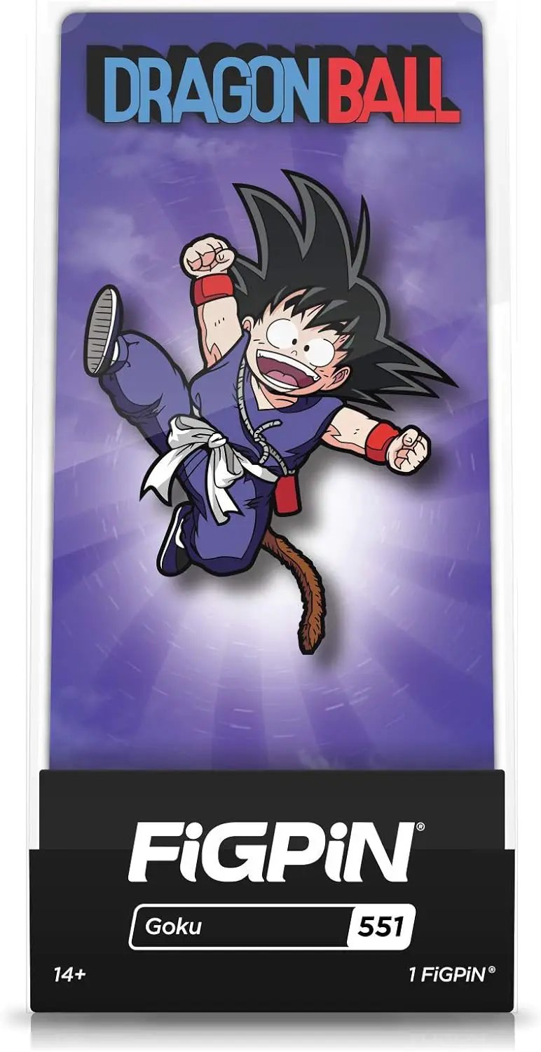 FiGPiN Classic Goku Dragonball figure by THE MIGHTY HOBBY SHOP featuring a detailed Goku character from Dragonball series.