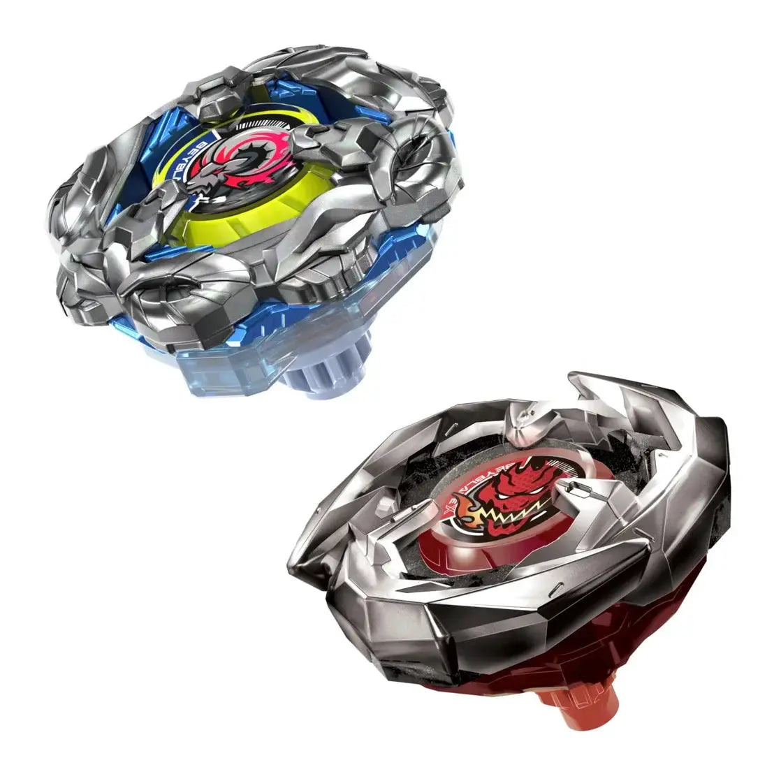 Beyblade X Tackle Goat 2-70N and Sword Dran 3-60F battling tops set with two spinning tops and launchers for Beyblade battles.