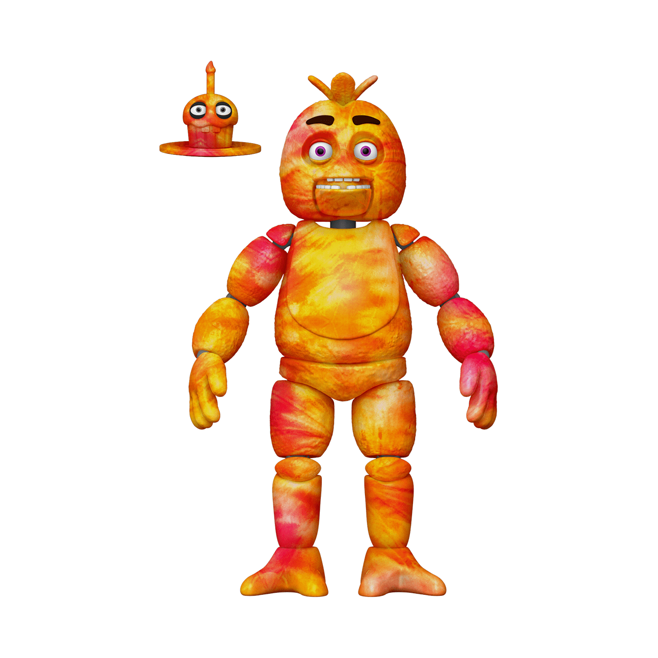 Action Figure 5" Five Nights at Freddy's Tie-Dye - Chica by THE MIGHTY HOBBY SHOP