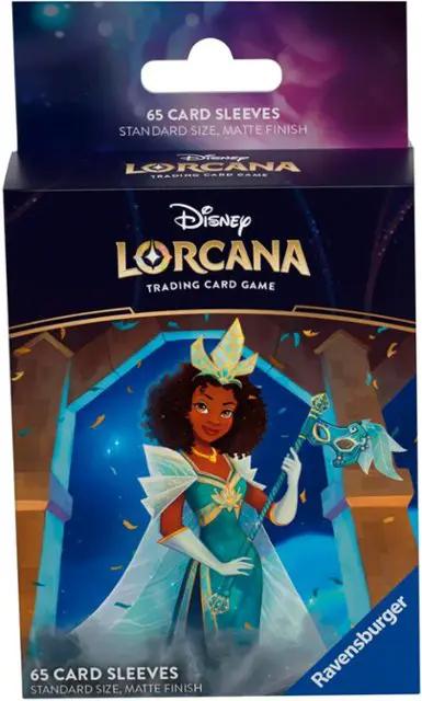 Disney Lorcana Tiana card sleeve featuring Tiana in a colorful, vibrant design for protecting trading cards.