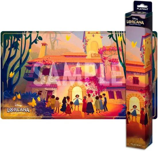 Disney Lorcana Encanto playmat featuring colorful artwork of characters from the Encanto movie.