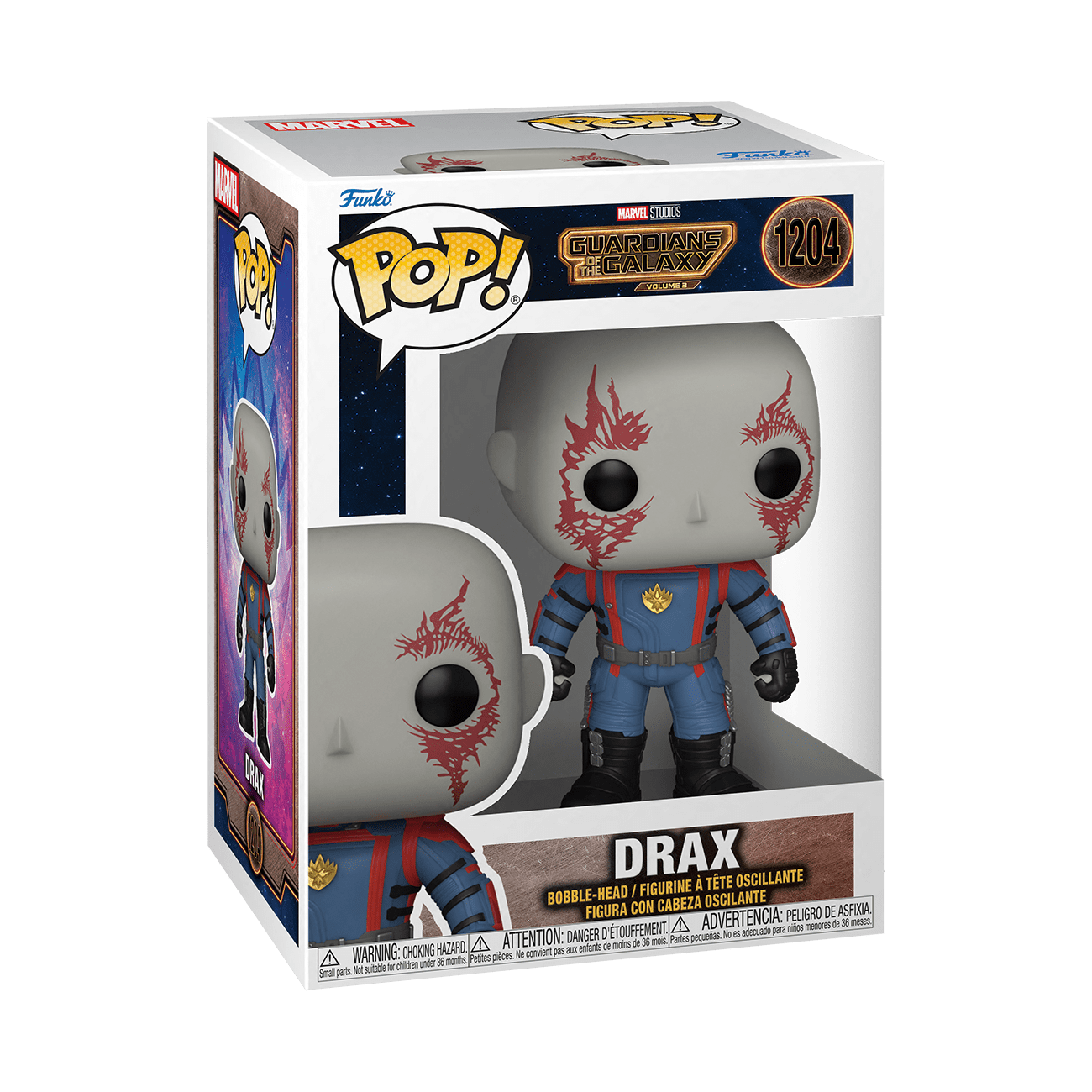 Drax vinyl Pop! figure from Guardians of the Galaxy Vol. 3, featuring detailed character design and pose, from THE MIGHTY HOBBY SHOP.