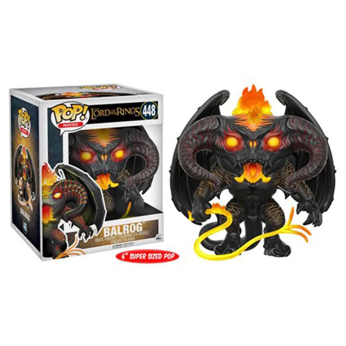 Balrog Funko Pop! vinyl figure from The Lord of the Rings, 6-inch collectible with detailed design and vibrant colors.