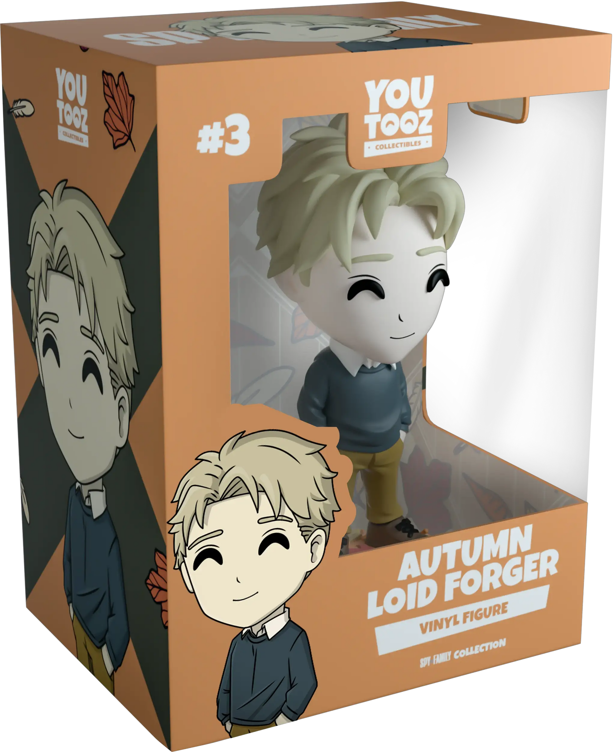 Autumn Loid Forger Youtooz collectible figure from Spy x Family, featuring detailed character design and vibrant autumn-themed accessories.