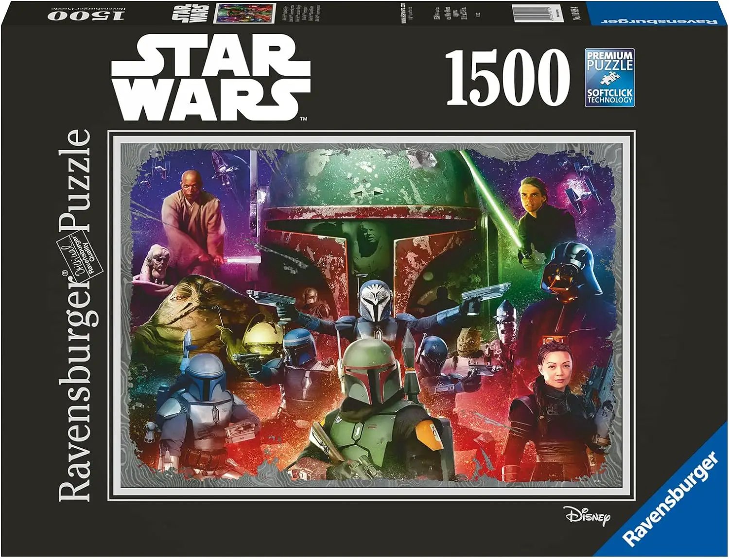Star Wars Boba Fett 1500-piece puzzle by THE MIGHTY HOBBY SHOP featuring Bounty Hunter Boba Fett in a detailed puzzle design.