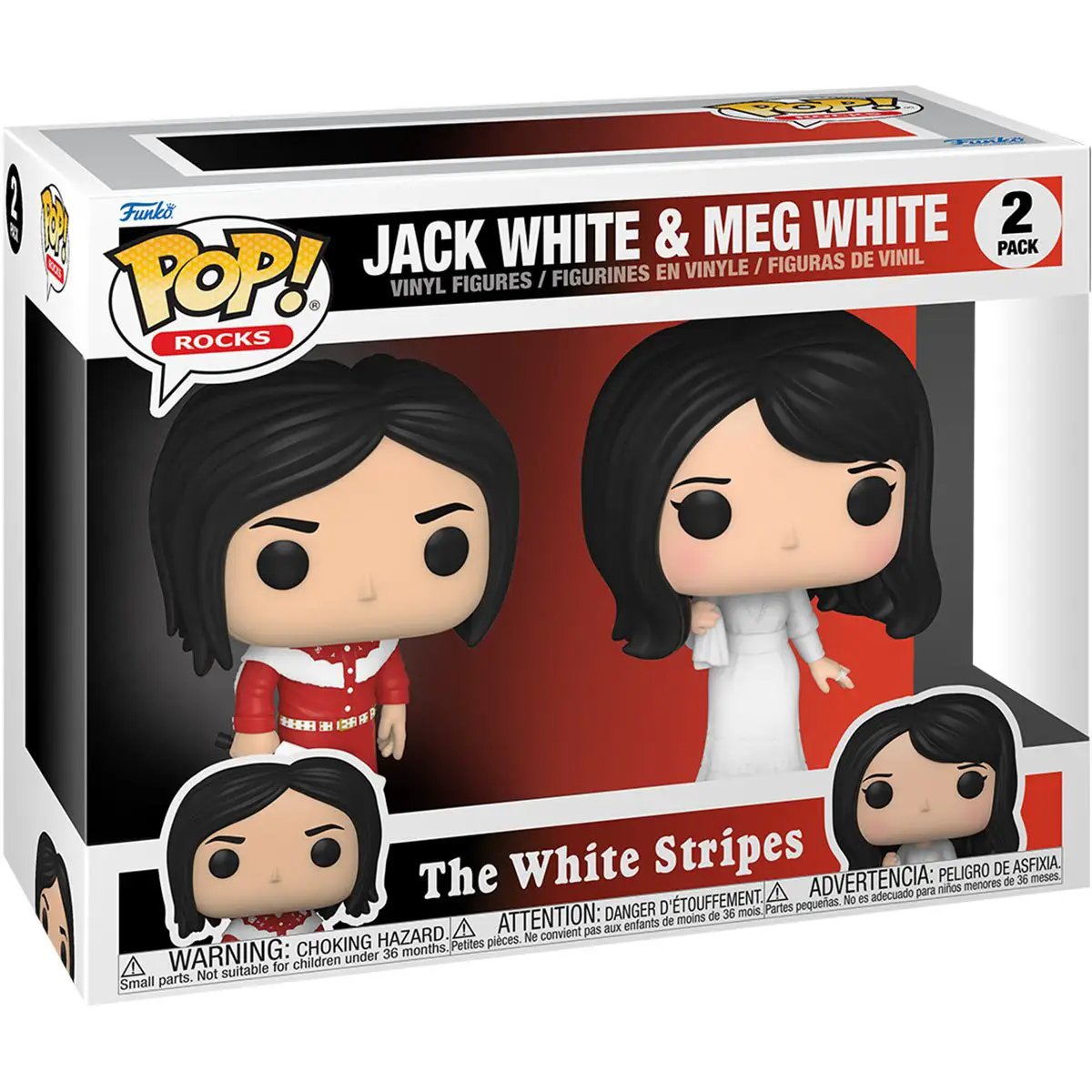 Pop! Rocks The White Stripes 2-pack collectible figures from The Mighty Hobby Shop, featuring stylized character designs.