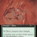 Horned Sliver (SLD-649) - Secret Lair Drop: (Extended Art) Foil
