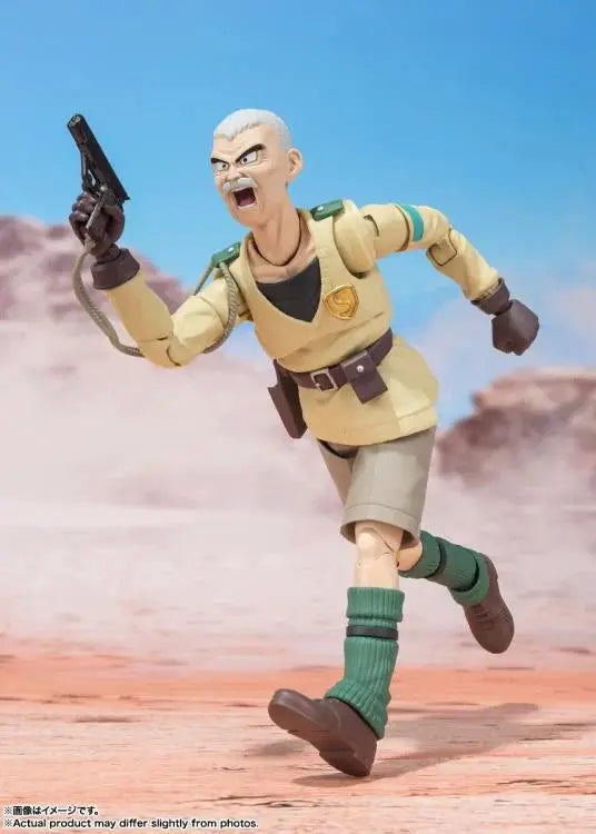 Highly detailed Sand Land S.H.Figuarts Rao and Thief action figures from THE MIGHTY HOBBY SHOP, posed with accessories and dynamic features.