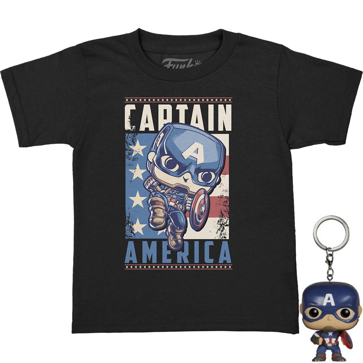 Pkt POP! & Tee: Marvel - Captain America (Youth/Kid Sizes)