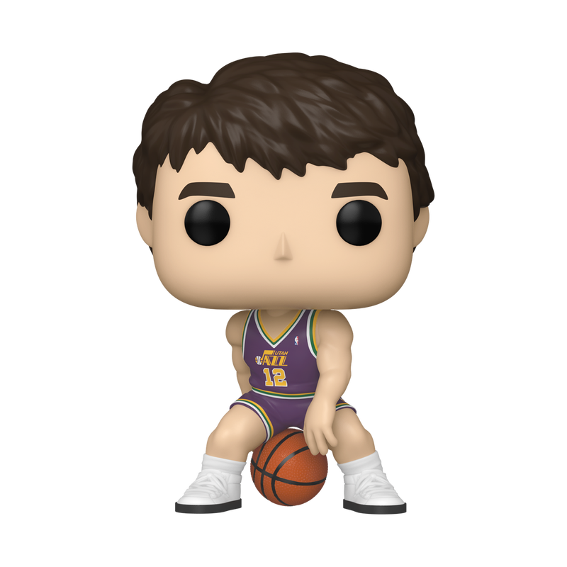 Pre-order POP! NBA Jazz John Stockton action figure by The Mighty Hobby Shop, featuring Stockton in Jazz team uniform.