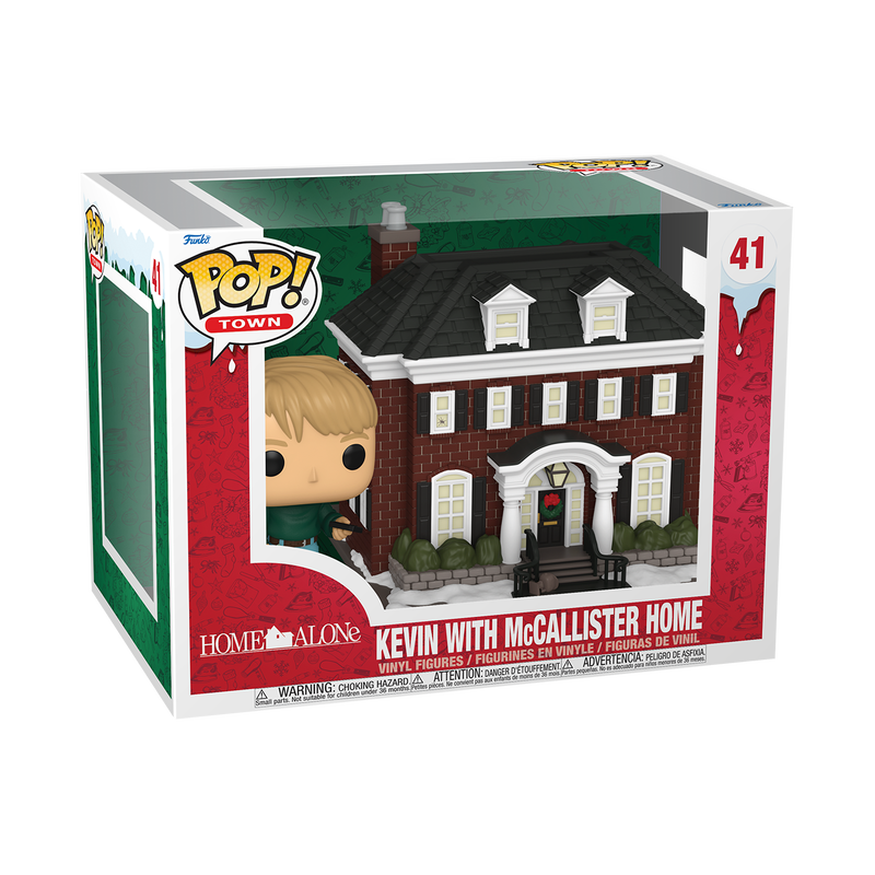 Pre-order Pop! Town Kevin with Home Alone house figure from The Mighty Hobby Shop, featuring detailed Kevin and holiday-themed house.