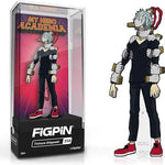 Tomura Shigaraki FiGPiN enamel pin from My Hero Academia with detailed character design and black and white color scheme.