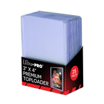 Ultra clear 3x4 inch premium toploaders by THE MIGHTY HOBBY SHOP, 25 count, for protecting trading cards.