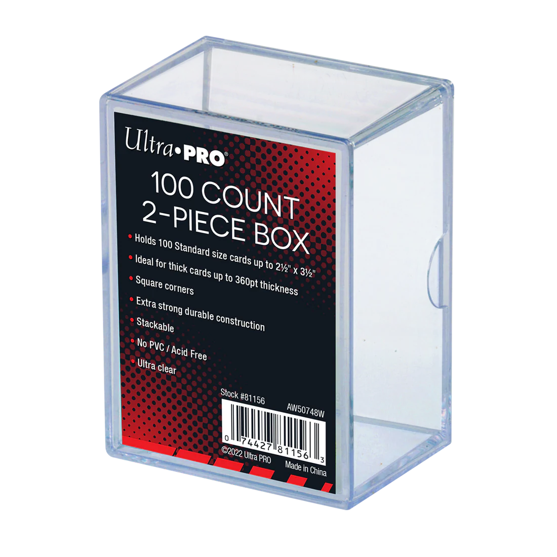 2-Piece 100-Count Clear Card Storage Box