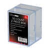 Two clear 50-count card boxes from THE MIGHTY HOBBY SHOP, designed for storing and organizing playing cards or collectibles.