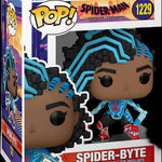 Funko Pop! Spider-Byte packaging with colorful design