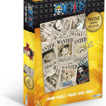 ABYstyle One Piece anime wanted poster jigsaw puzzle featuring Luffy, Zoro, Chopper, and Sanji, 1000 pieces, family-friendly activity.