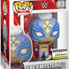 Rey Mysterio POP! WWE figure by The Mighty Hobby Shop, glow in the dark, Amazon exclusive, detailed collectible toy.