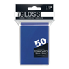 Blue PRO-Gloss Standard Deck Protector Sleeves by THE MIGHTY HOBBY SHOP, 50-count package, showing smooth, glossy card sleeves.