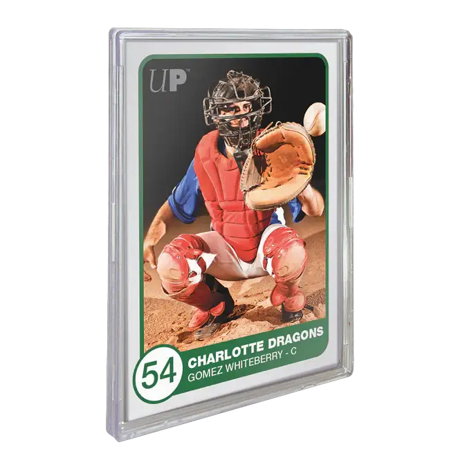 UV Mini Snap Card Holder from THE MIGHTY HOBBY SHOP, compact plastic card case with snap closure, in vibrant colors.