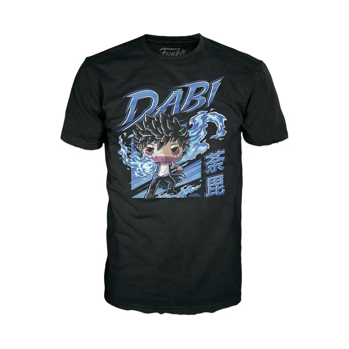 Boxed MHA Dabi T-shirt from THE MIGHTY HOBBY SHOP featuring bold graphic design and comfortable cotton fabric.